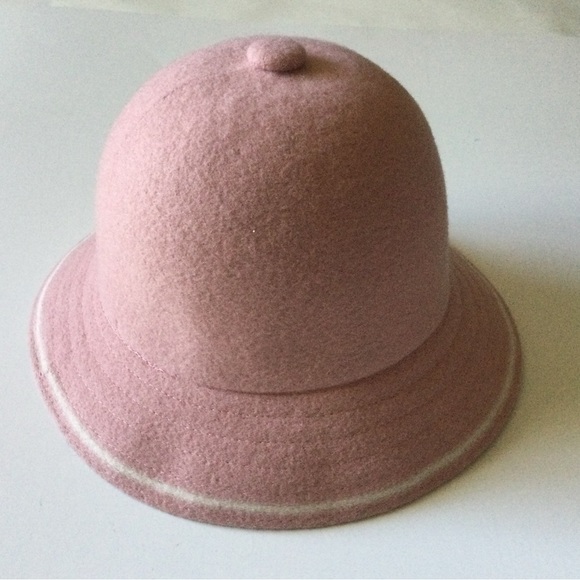 KANGOL WOMENS STRIPE CASUAL WOOL BUCKET HAT SMALL DUSTY ROSE PINK NWT main image 5
